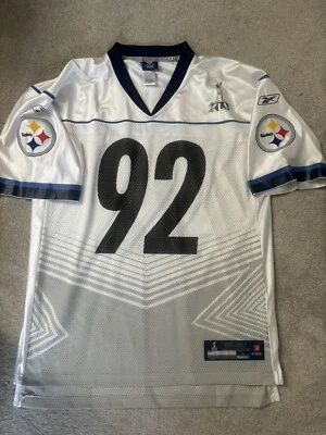 Camiseta Harrison Pittsburgh Steelers Grande Blanca Super Bowl XLV NFL Foto 1 de 4