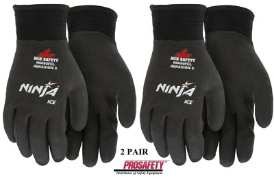 2- GUANTES DE TRABAJO Ninja Ice Completamente Recubiertos de Palma Aislados Clima Frío Invierno Seguridad Foto 1 de 3