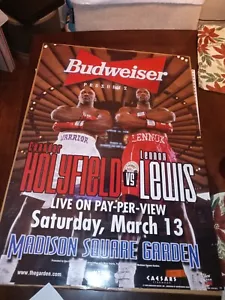 Cartel Holyfield vs Lewis Budwieeser 1999 en caja 13 de marzo 19"" x 27"" - Imagen 1 de 4