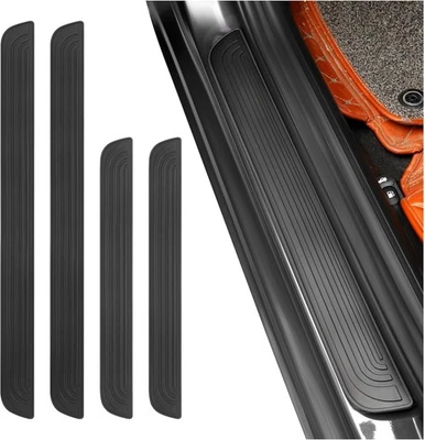 4Pcs For Hyundai Border Rubber Car Door Scuff Sill Cover Panel Step Protector - Image 1 of 4