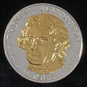1985 Thomas Jefferson 185th Anniversary Commemorative Medal - Picture 1 of 3