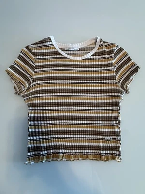 Zara Trafaluc 女式大码条纹上衣衬衫袖衬衫 90 年代 — 第 1/4 张图片