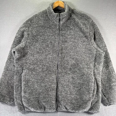 Chaqueta polar de hilo mullido Uniqlo para mujer 3XL gris cremallera completa Sherpa comodidad al aire libre Foto 1 de 4