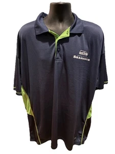 Seattle Seahawks NFL Team Apparel Men’s Navy Blue/Green TX3 Performance Polo 3XL - Picture 1 of 4