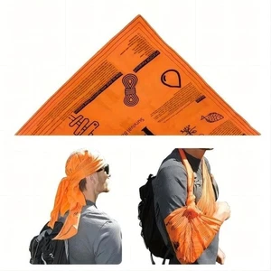 High Vis Orange Survival Scarf Cotton Hiking Scarves Wilderness Survival - Picture 1 of 12