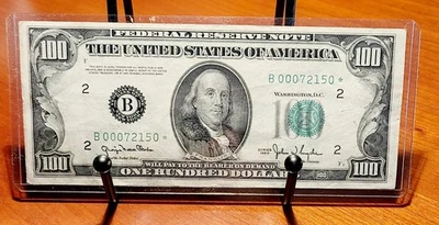 **STAR - 5 DIGIT** $100 1950 Federal Reserve Note fr 2157-B*   AU - Image 1 of 4