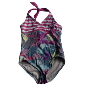 Tea collection halter mixed print swimsuit - Picture 1 of 6