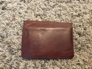 Vintage Bi-Fold Wallet Genuine Leather Brown B Symbol On It - Picture 1 of 2