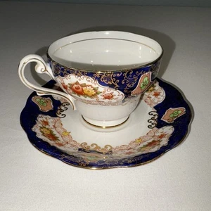 ROYAL STANDARD tea cup and saucer floral Cobalt blue teacup England Imari Style - Picture 1 of 22