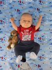 Berjusa 1985 Anatomically Correct Caucasian Baby Boy Doll 21" + Outfit Extras