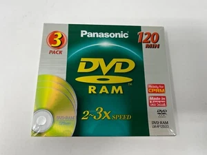 Panasonic DVD-RAM 4,7 Go 120 min Pack de 3 enregistrements scellés haute qualité - Photo 1/2