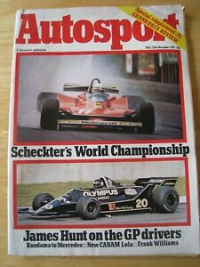 AUTOSPORT MAGAZINE DEC 1979 SCHECKTER'S WORLD CHAMPIONSHIP JAMES HUNT GP DRIVERS