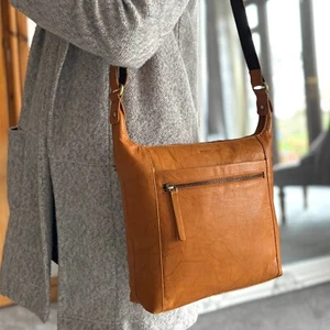 Rowallan Tan Leather Shoulder Bag, Cross Body Bag - Picture 1 of 2