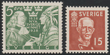 Sweden 1938 SC# 273, 279 - Johann Printz & Indian Chief - King Gustaf V M-NH #5 