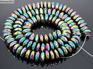 Hematite Gemstone Rondelle Spacer Beads 16'' 2mm 3mm 4mm 6mm 8mm Smooth Faceted