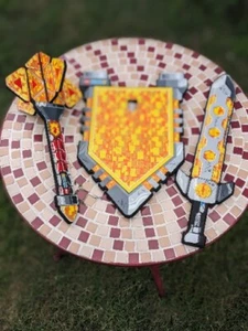 Lego Nexo Knights Foam Sword Shield And Mace LARP Cosplay Set - Picture 1 of 7