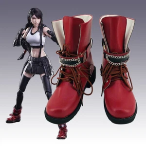 Cosplay Tifa Lockhart Shoes Halloween Cosplay Costumes Boots Prop Accessories PU - Picture 1 of 6