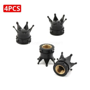 4PCS Black Crown Tire/Wheel Air Stem Valve Caps for Harley-Davidson Motorcycle - Picture 1 of 3