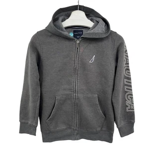 Nautica Boys Hooded Sweatshirt Hoodie Youth Medium Sleeve Logo Size 10/12 - Picture 1 of 11