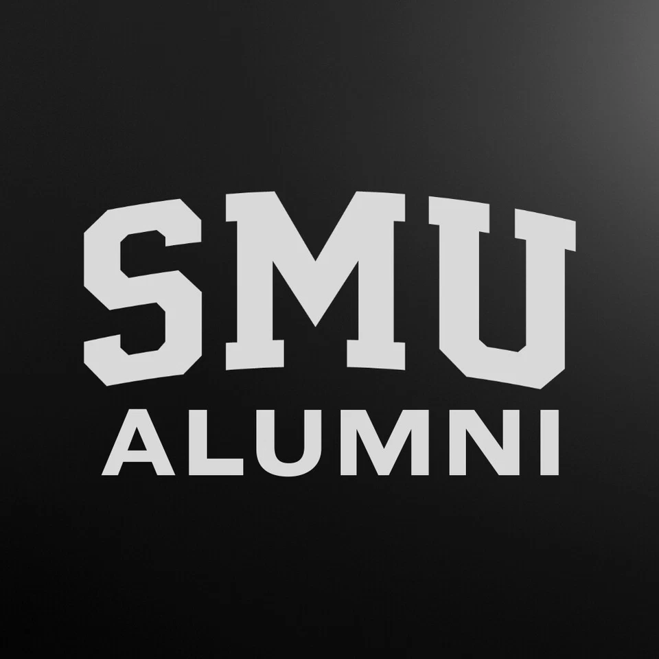 SMU Decal with ALUMNI or logo only White or Matte Silver - Image 1 of 1