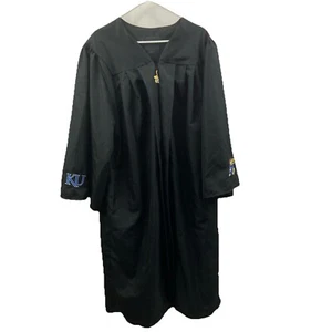 Jostens Evolution KU Jayhawks W Black Bachelor Graduation Gown 5'7 To 5'9 Unisex - Picture 1 of 8