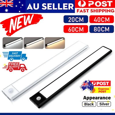 Rechargeable Ultra-thin Wireless LED PIR Motion Sensor Lights Strip Cabinet Lamp - image 1 of 4