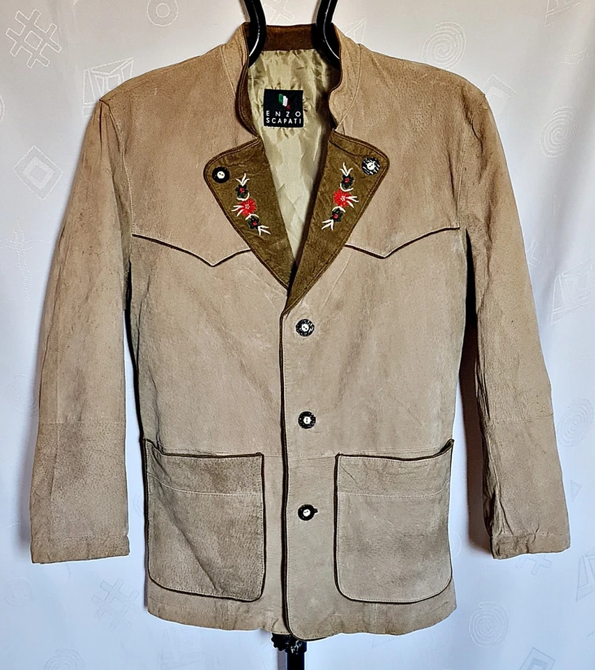 CHAQUETA VINTAGE ENZO SCAPATI TRAJES OKTOBERFEST DIRNDL CUERO TIROL PARA HOMBRE: 40/50 Foto 1 de 4