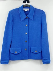 St John by Marie Gris Azul Cielo Suéter Tejido Chaqueta Botones Dorados Talla 6 Pequeño - Imagen 1 de 11