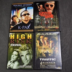 Lot of 4 Thrillers Movies Traffic High Risk Surviving the Game K-Pax Good Cond - Picture 1 of 9