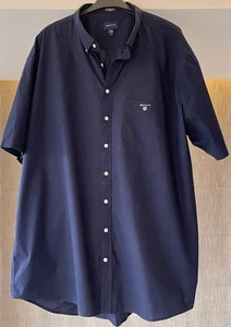 Gant 4XL "The Broadcloth" dark navy blue short sleeve shirt - hardly worn - Imagen 1 de 13
