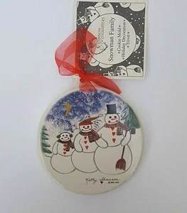 NOS 1995 Shannon & Daughters Snowman Family Cookie Mold Trivet Ornament w recipe - Picture 1 of 8