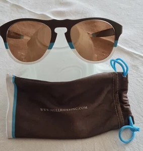 Skull Marken- Sonnenbrille kastanienbraun blau weiß trendy - Bild 1 von 6