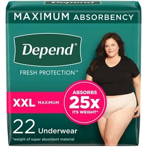 Depend Fresh Protection Women's XXL Incontinence Underwear, Blush, 22ct - Picture 1 of 1