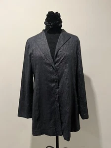 Eileen Fisher Black and Sequin Jacket Size Medium - Picture 1 of 15