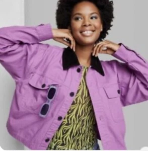 Cropped Canvas Surplus Jacke Wild Fable Damen leuchtend lila Large neu mit Etikett - Bild 1 von 12