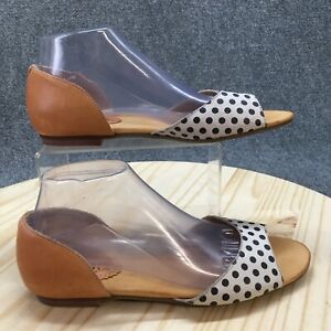 Latigo Sandals Womens 8.5 M Mollee D'orsay Black White Polka Dot Leather Casual