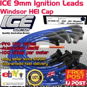 ICE PRO 100 9mm Spark Plug Leads V8 302-351 Windsor Around R/Cover Blue HEI MSD - Bild 1 von 7