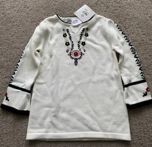 Hanna Andersson Girls MILANO 100 Tunic Nordic Flower sweater NWT Black Bell - Picture 1 of 5