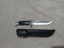 Buck Knives 119  Black Phenolic Handle Fixed Blade Knife W/ Sheath USA 