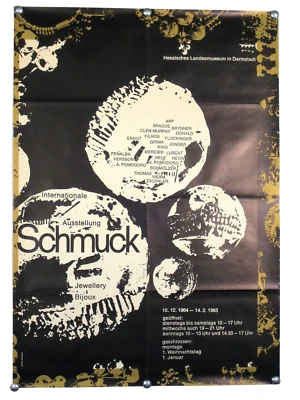 Ausstellungs Plakat "Schmuck" Fischer Nosbisch '64 Künstler Poster 60er Jahre - Bild 1 von 4