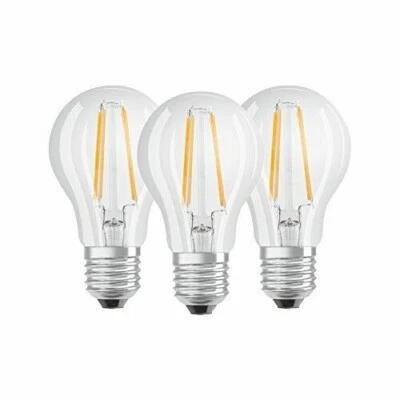 Osram LED Base E27, Ersetzt 60W, Warmweiß, 2700K, 3er-Pack,EEK: E (Spektrum A-G) - Bild 1 von 4