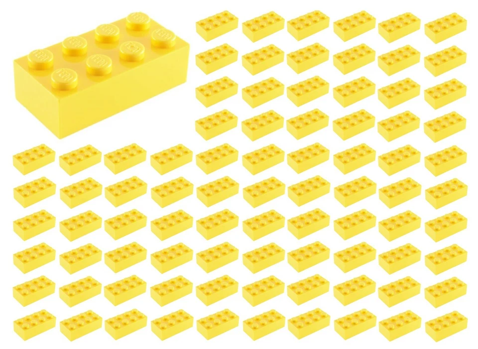 LEGO 3001 Yellow 2 X 4 Bricks 2x4 Building Blocks - 1500 Pcs