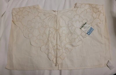 Blusa Floral SHANGHAI Algodón Lino Bordada a Mano Vintage Cuello 24x34 De Colección Nueva Foto 1 de 4