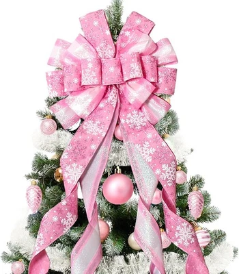 Arco de corona adorno de árbol de Navidad, 52 * 52 pulgadas x 13 pulgadas, rosa  Foto 1 de 4