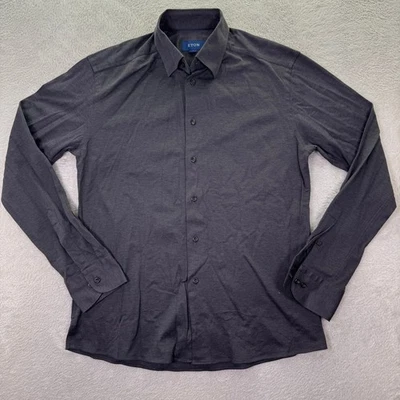 Camisa de Vestir Eton Para Hombres Grande Gris Carbón Manga Larga Algodón Negocios Informal Usada en Excelente Condición Foto 1 de 4