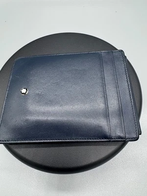 Mont Blanc Sartorial Tarjetero Y Porta Documentos 128594 Cuero Azul 4cc Foto 1 de 4