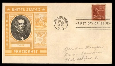 Mayfairstamps US FDC 1938 John Tyler First Day Cover aau_90877 - Image 1 of 2