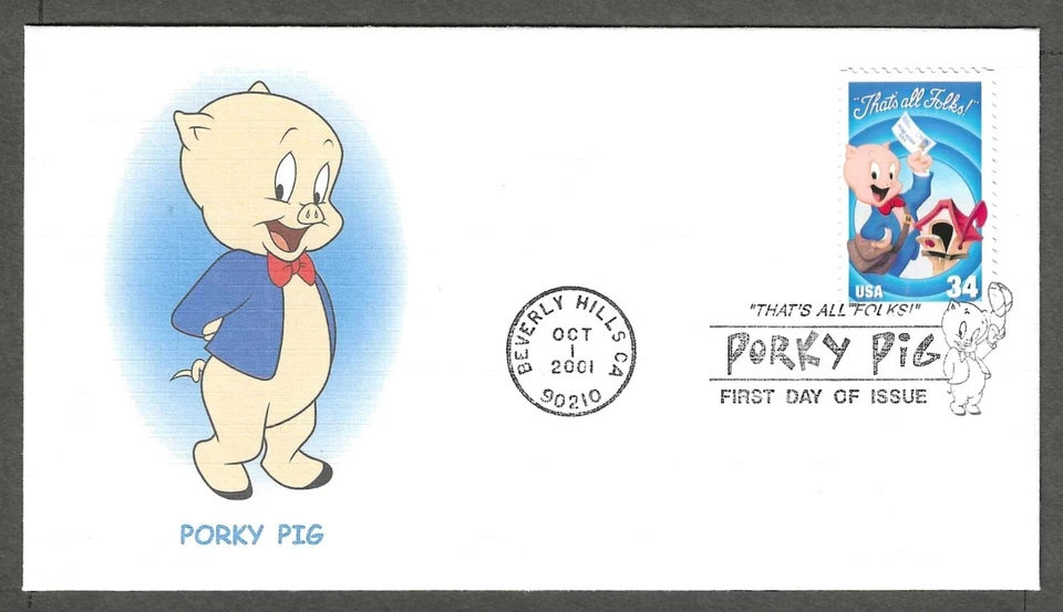 3534 Fleetwood FDC - Porky Pig Foto 1 de 2