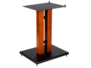 Monolith 18in Cherry Wood Speaker Stand with Adjustable Top Plate, Cherry (Each) - Picture 1 of 6