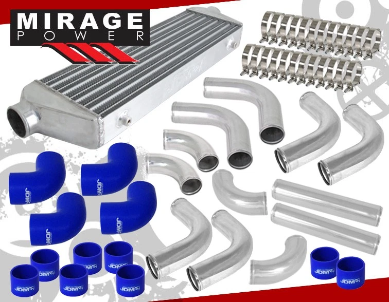 Jdm Sport Aluminum Intercooler + Pipe Piping Kit + Silicone Coupler Hoses Jdm Foto 1 de 4